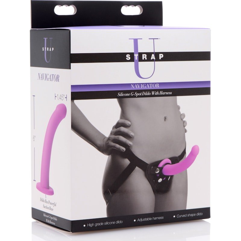 Navigator Silicone G - Spot Dildo with Harness - Adult Toys