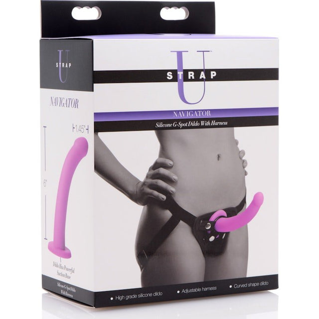 Navigator Silicone G - Spot Dildo with Harness - Adult Toys