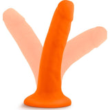 Neo Dual Density Cock 6in Neon Orange - Adult Toys