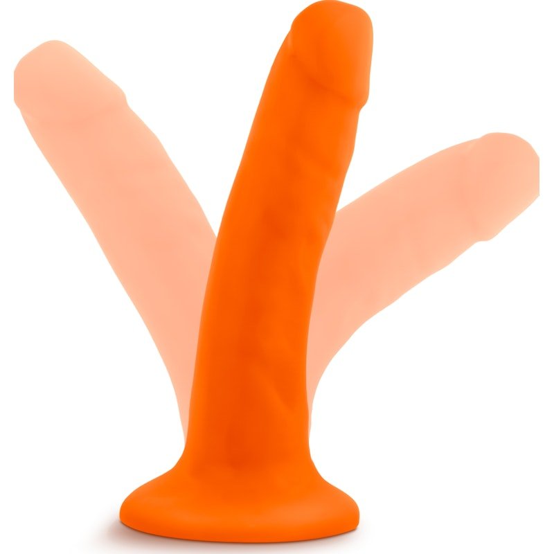 Neo Dual Density Cock 6in Neon Orange - Adult Toys