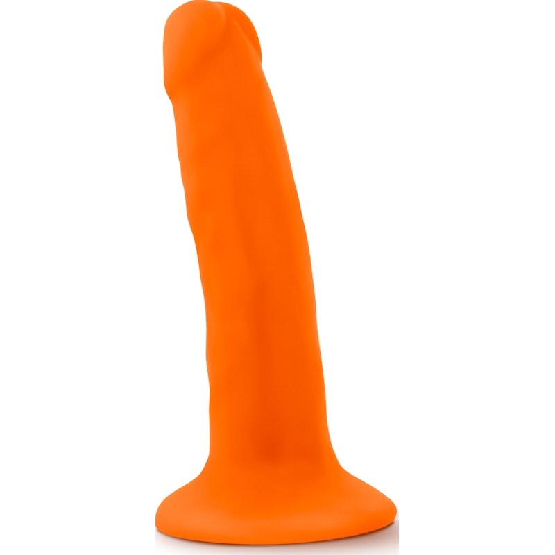 Neo Dual Density Cock 6in Neon Orange - Adult Toys