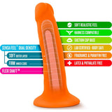 Neo Dual Density Cock 6in Neon Orange - Adult Toys