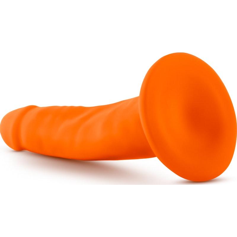 Neo Dual Density Cock 6in Neon Orange - Adult Toys