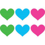 Neon Heart Pasties 3 Pk Green/Blue/Pink - Lingerie