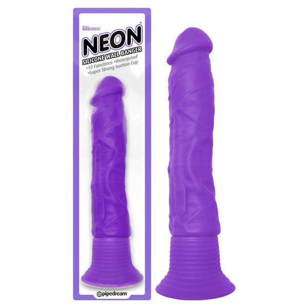 Neon Silicone Wall Banger - 15.2 cm (6'') Vibrating Dong - DONGS