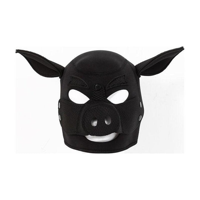 Neoprene Pig Mask Black - Adult Toys