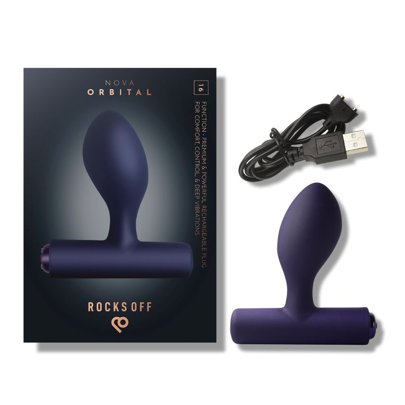 Nova Orbital Butt Plug Vibrator Blue - Adult Toys