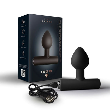 Nova Solaris Tapered Butt Plug Vibrator Black - Adult Toys