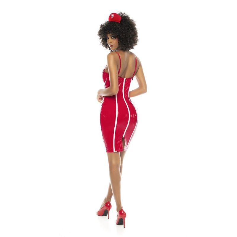 Nurse Costume Vinyl Red - Lingerie