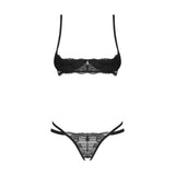 Nutris 2 Pc Crotchless Bra Panty Set - Lingerie