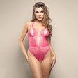 Opulence Crotchless Pearl Teddy Pink Size Small Medium - LINGERIE & BODY WEAR