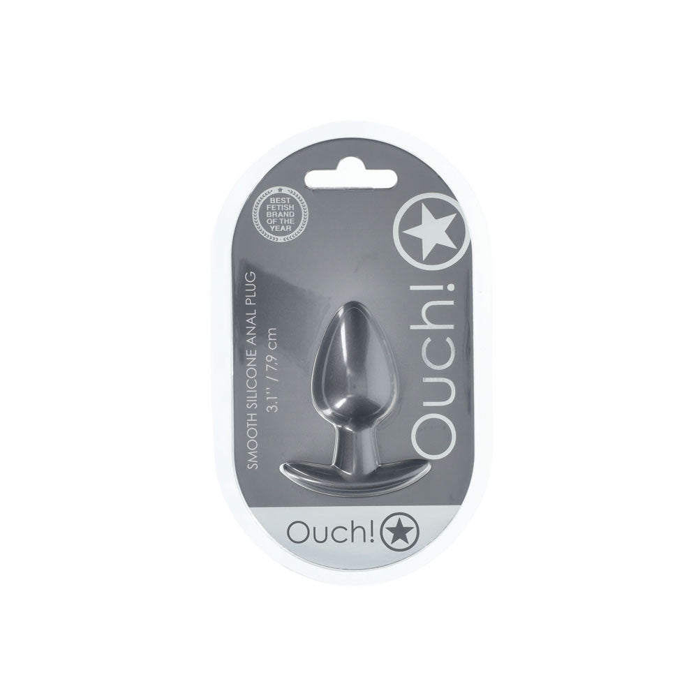 OUCH! Anal Plug - Gun Metal Grey Medium Butt Plug - ANAL TOYS