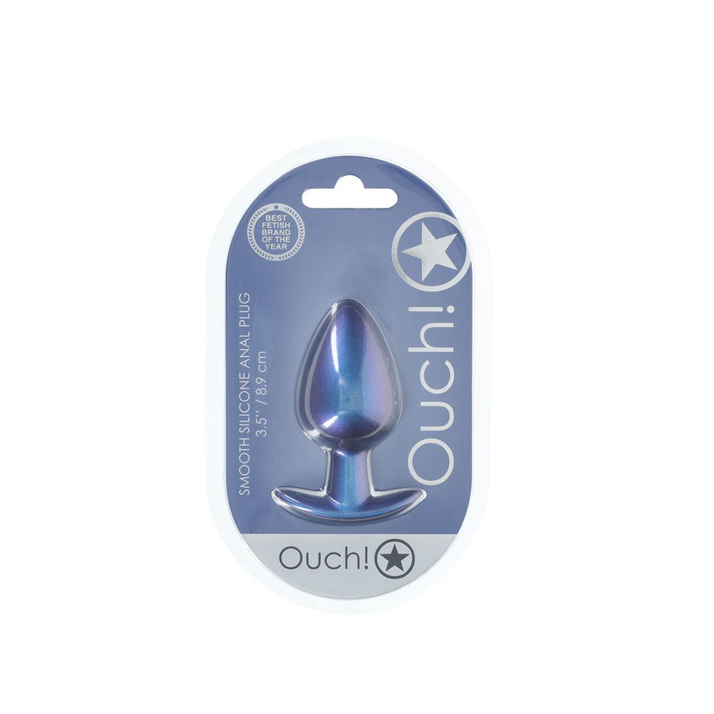 OUCH! Anal Plug - Large - Metallic Blue - ANAL TOYS
