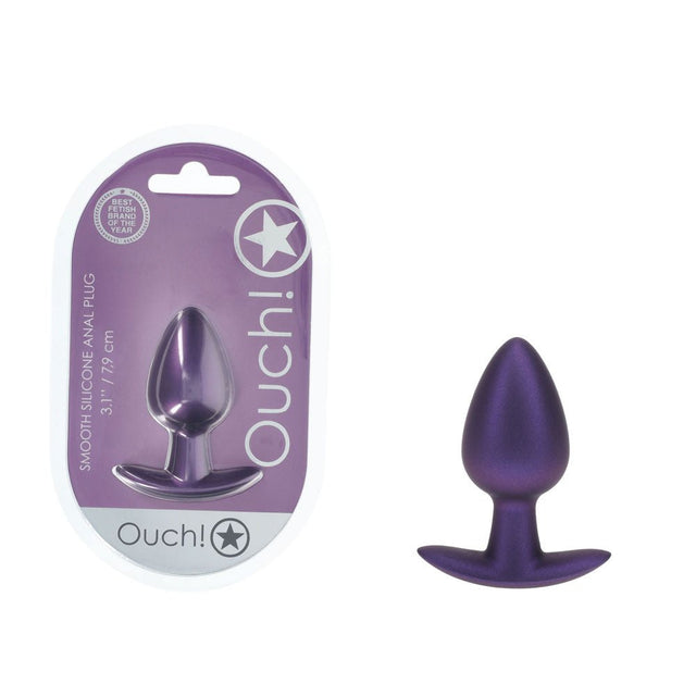 OUCH! Anal Plug - Metallic Purple Medium Butt Plug - ANAL TOYS
