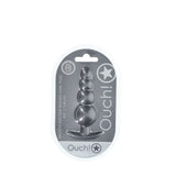 OUCH! Beaded Anal Plug - Gun Metal - ANAL TOYS
