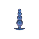 OUCH! Beaded Anal Plug - Metallic Blue - ANAL TOYS