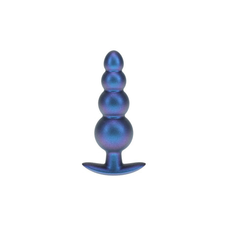 OUCH! Beaded Anal Plug - Metallic Blue - ANAL TOYS