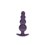 OUCH! Beaded Anal Plug - Metallic Purple - ANAL TOYS