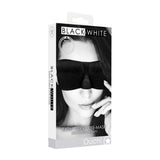 OUCH! Black & White Satin Curvy Eye Mask - Black Eye Restraint - Naughty by Nature Adult Store
