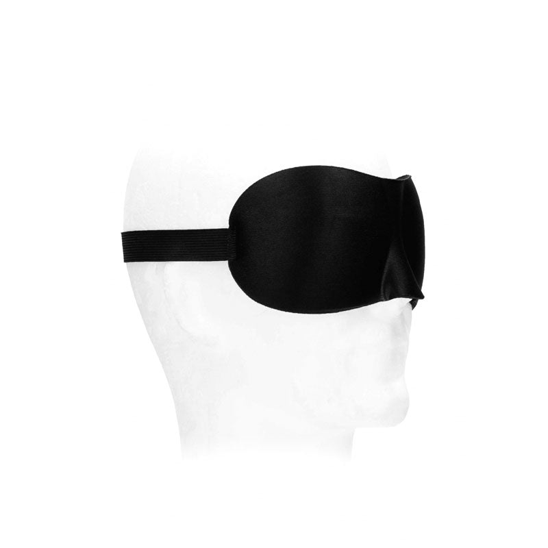 OUCH! Black & White Satin Curvy Eye Mask - BONDAGE - TOYS