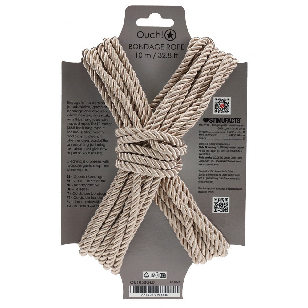 OUCH! Bondage Rope - 10 M - Gold - BONDAGE - TOYS