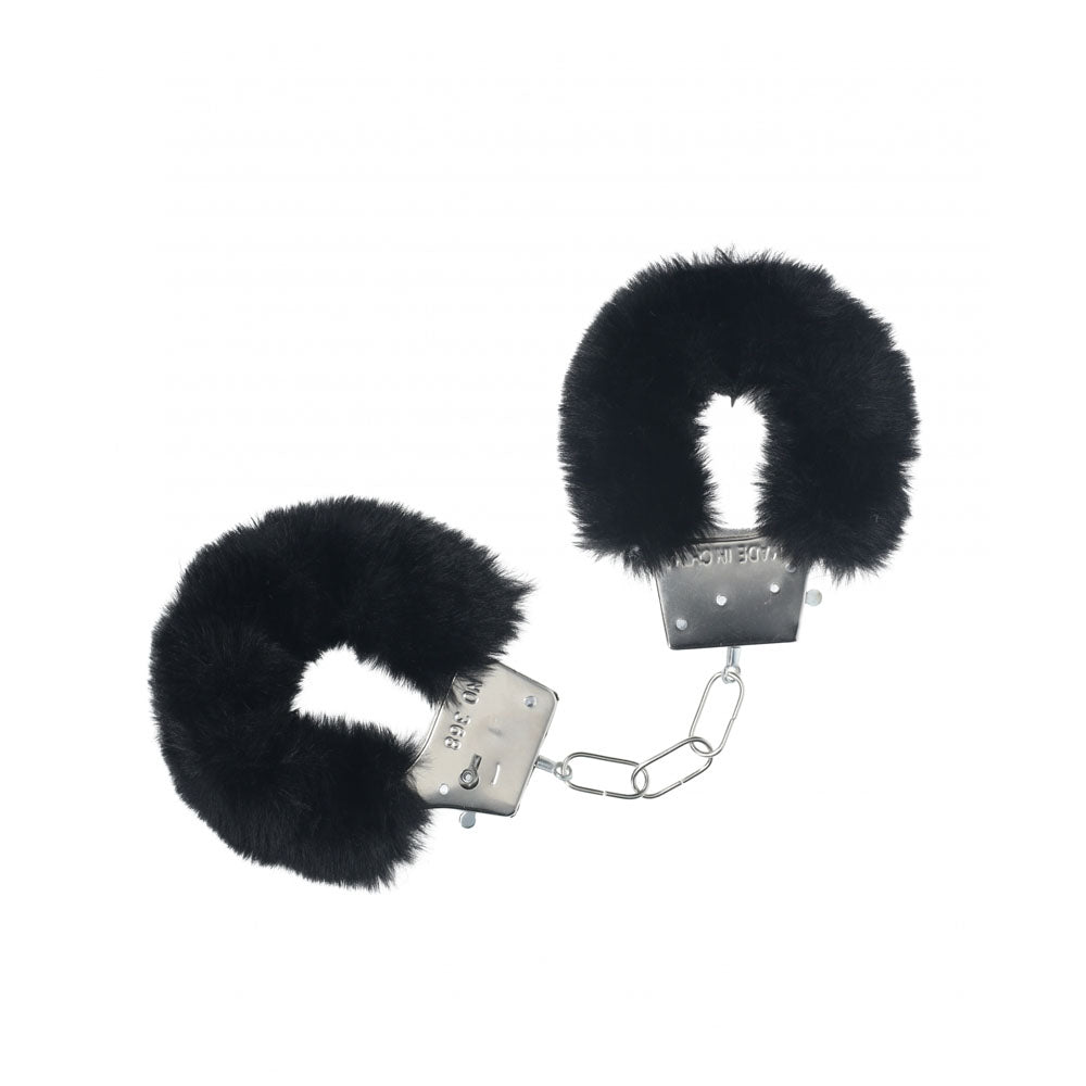 OUCH! Classic Fluffy Cuffs - Black - BONDAGE - TOYS
