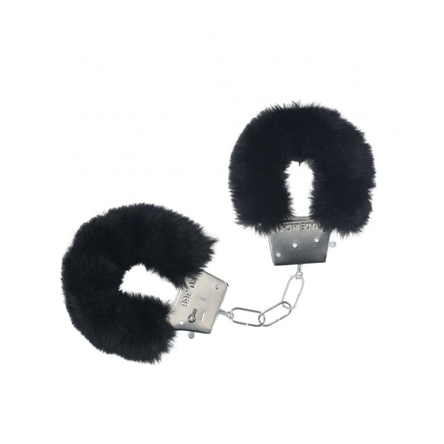 OUCH! Classic Fluffy Cuffs - Black - BONDAGE - TOYS
