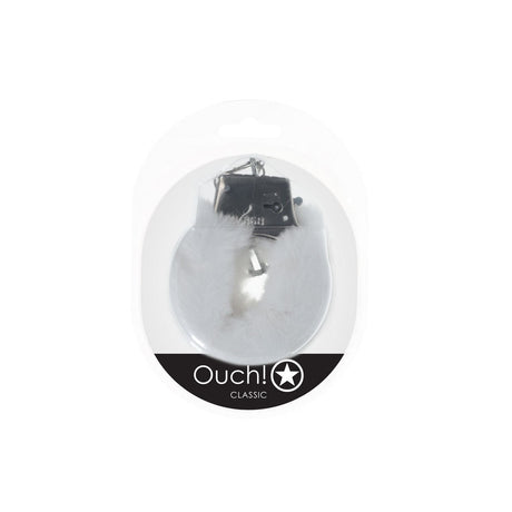 OUCH! Classic Fluffy Cuffs - White - BONDAGE - TOYS