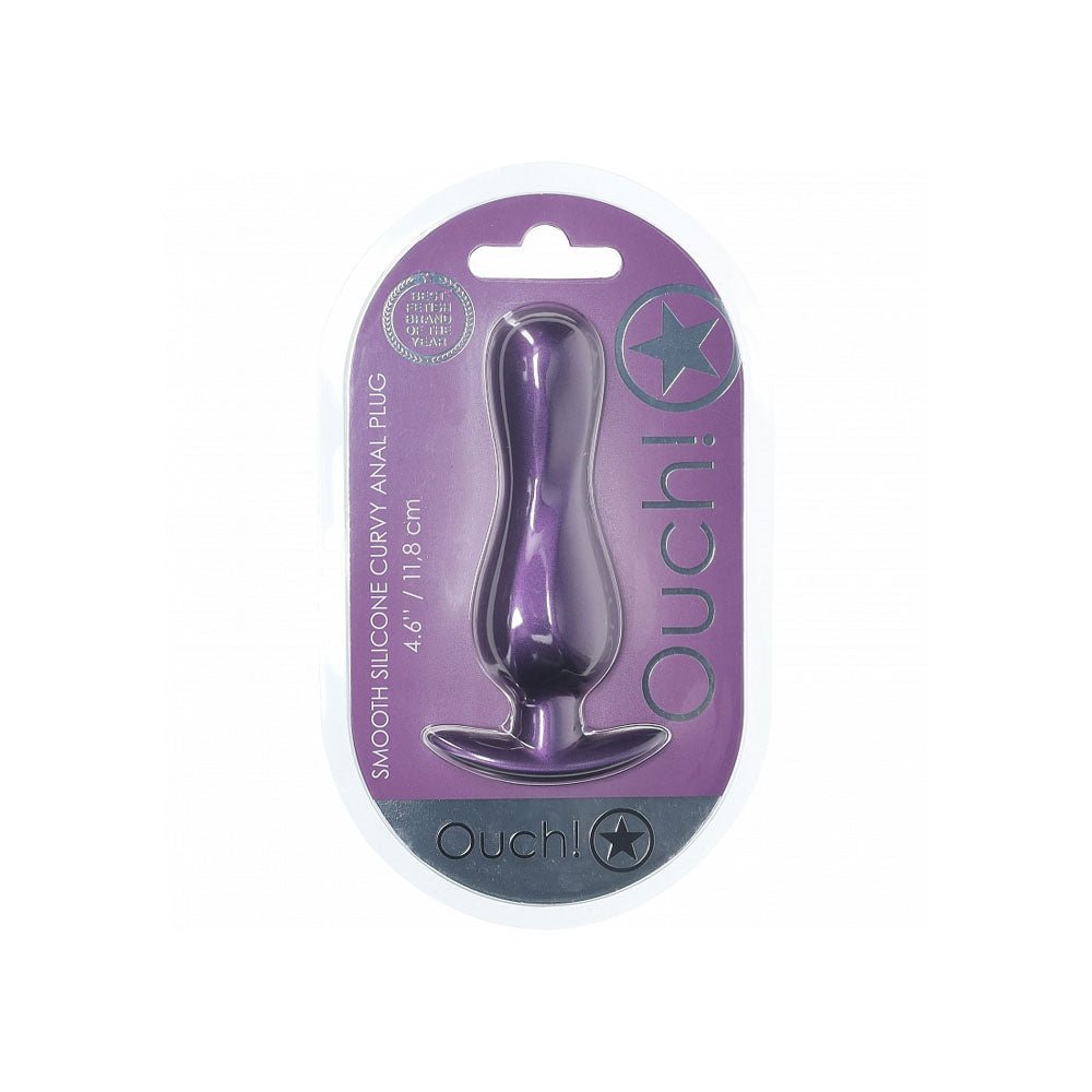 OUCH! Curvy Anal Plug - Metallic Purple - ANAL TOYS