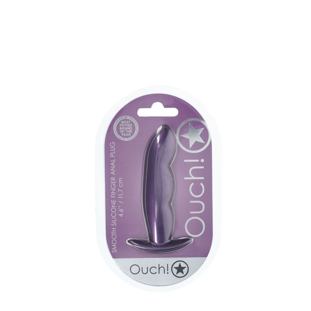OUCH! Finger Anal Plug - Metallic Purple - ANAL TOYS