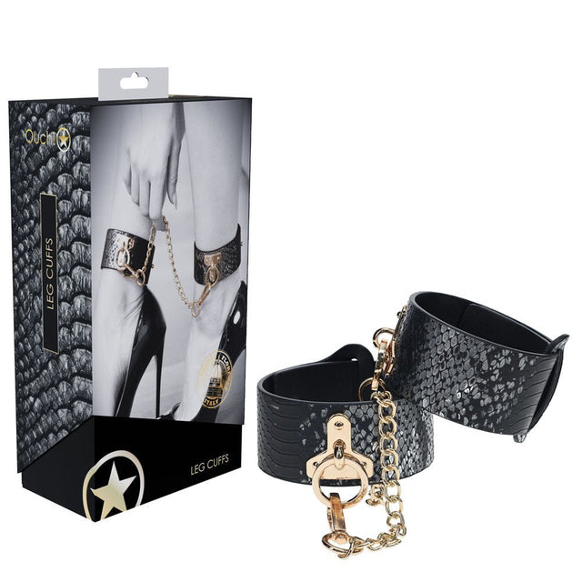 OUCH! Florence Collection - Leg Cuffs - Black Restraints - BONDAGE - TOYS
