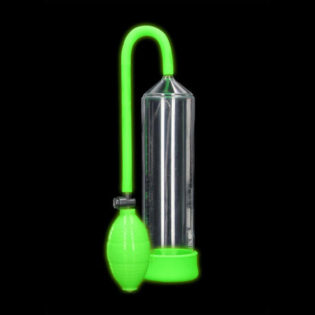 OUCH! Glow In The Dark Classic Penis Pump - Clear/Green Penis Pump - Naughty by Nature Adult Store