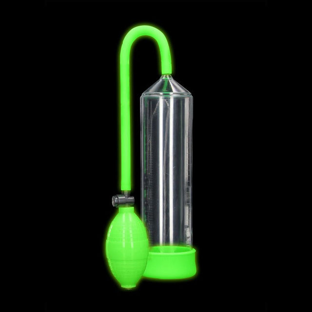 OUCH! Glow In The Dark Classic Penis Pump - Clear/Green Penis Pump - Naughty by Nature Adult Store