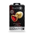 OUCH! Heart Gem Gold Butt Plug - Large - Gold 9.3 cm Large Butt Plug with Heart Gem Base - Anal Toys