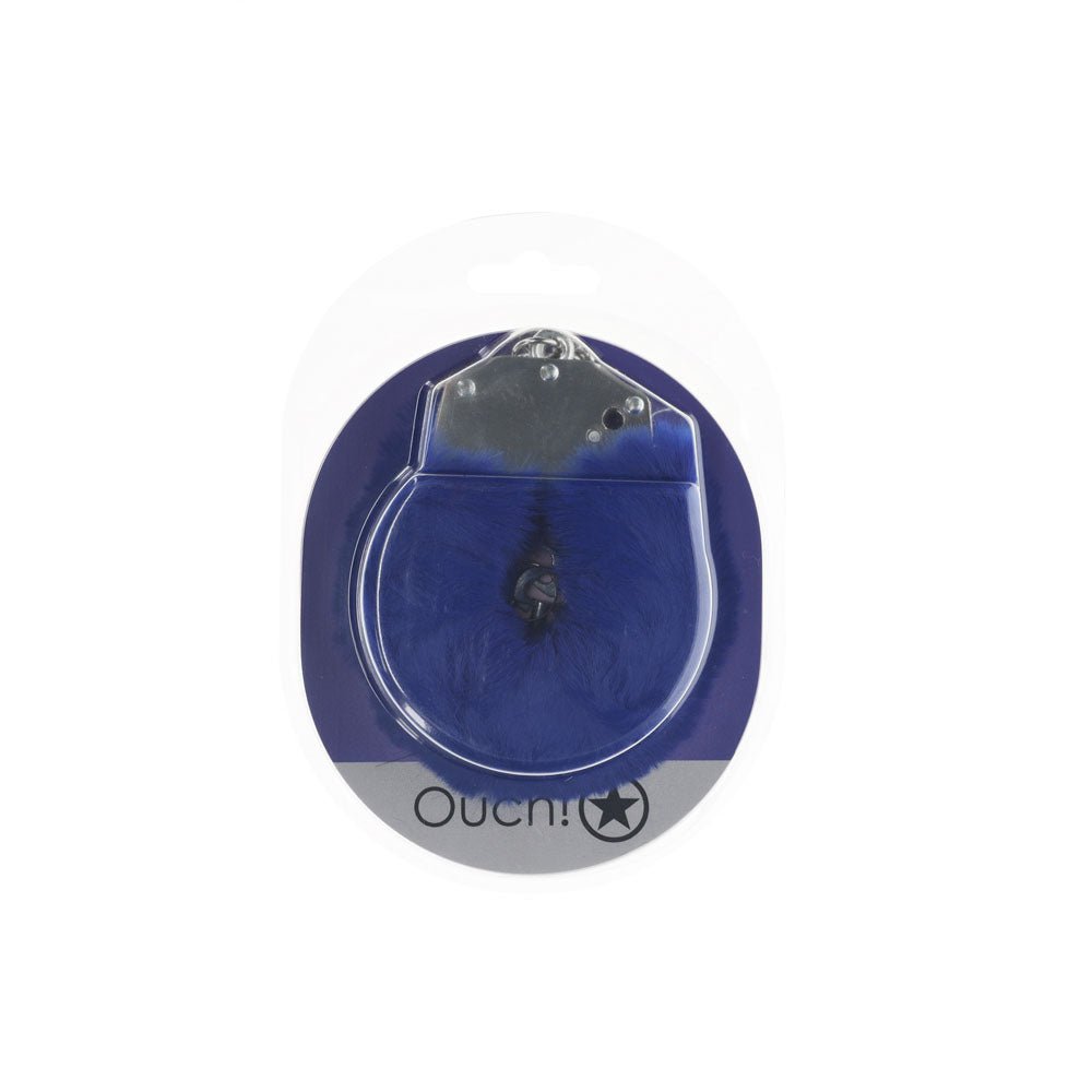 OUCH! Heavy - Duty Fluffy Cuffs - Navy - BONDAGE - TOYS