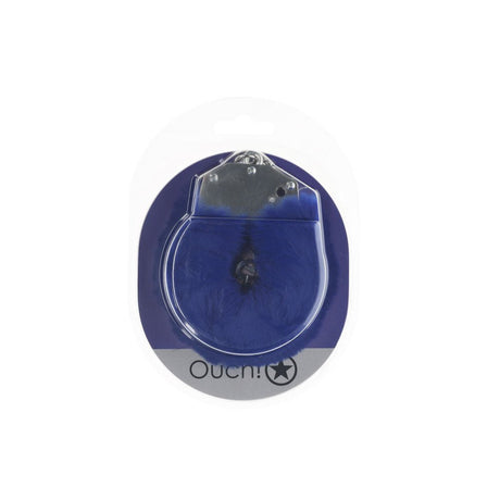 OUCH! Heavy - Duty Fluffy Cuffs - Navy - BONDAGE - TOYS