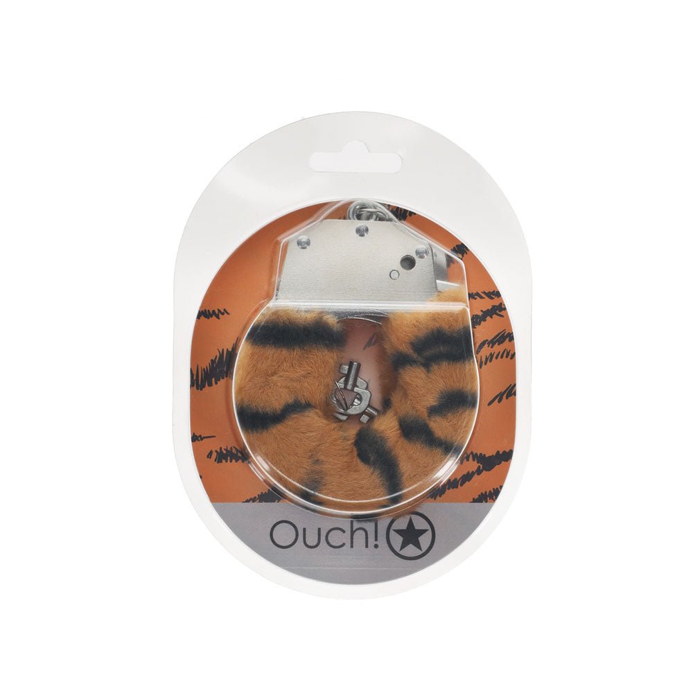 OUCH! Heavy - Duty Fluffy Cuffs - Tiger - BONDAGE - TOYS