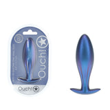 OUCH! Oval Anal Plug - Metallic Blue - ANAL TOYS