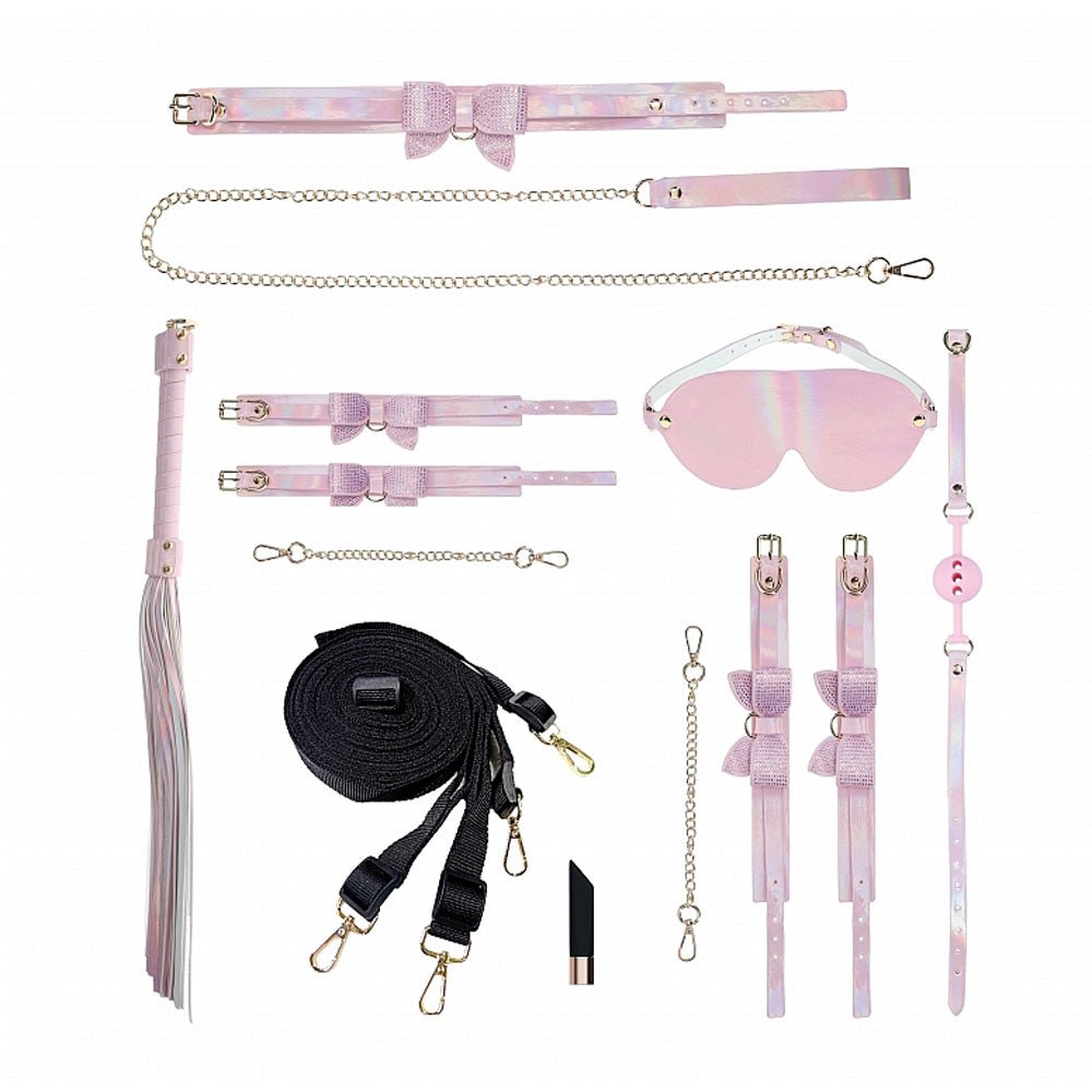 OUCH! Paris Collection - Pink Bondage Set with Bag - 8 Piece Kit - Naughty by Nature Adult Store