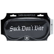 Ouch Satin Eye Mask Suck Dont Bite Black Printed Sleep Mask - BONDAGE - TOYS