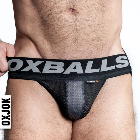 Oxballs Airmesh Swagger Jockstrap Tar Black - Naughty by Nature Adult Store