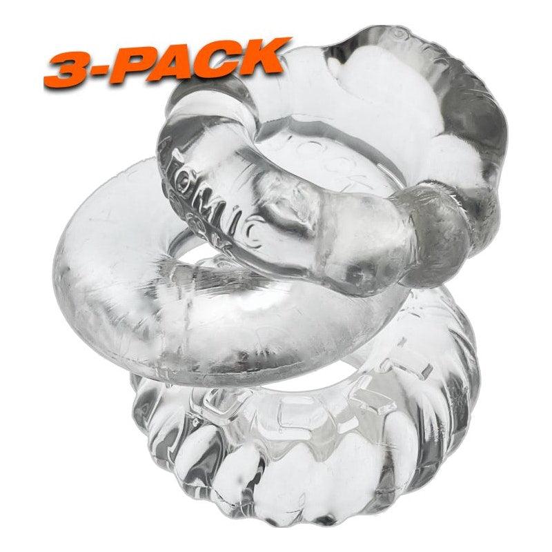 OxBalls Bonemaker 3 - Piece Cockring Set | Clear Flexible TPR Rings - Adult Toys