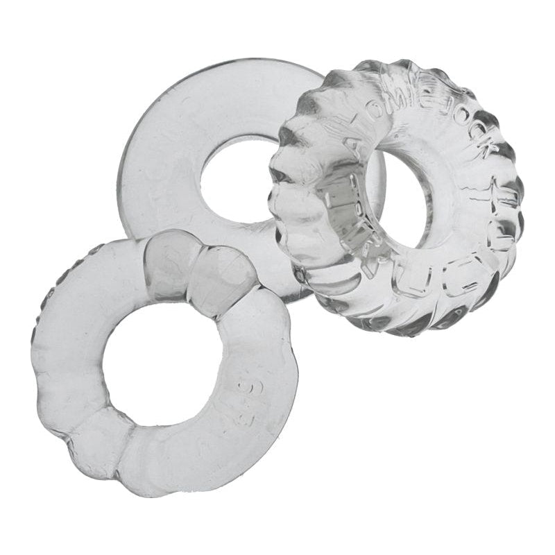 OxBalls Bonemaker 3 - Piece Cockring Set | Clear Flexible TPR Rings - Adult Toys