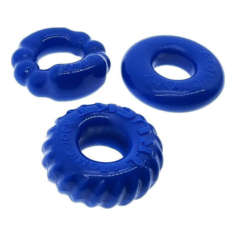 OxBalls Bonemaker 3 - Piece Cockring Set | Flexible Flextpr - Pool Blue - Adult Toys