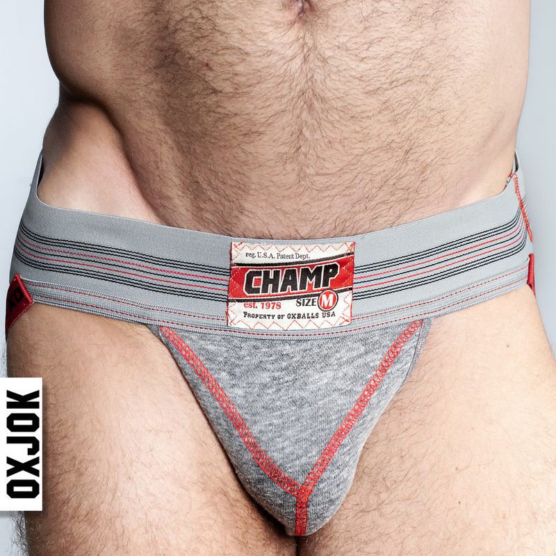 Oxballs Champ Vintage Jockstrap Gray Heather - Naughty by Nature Adult Store