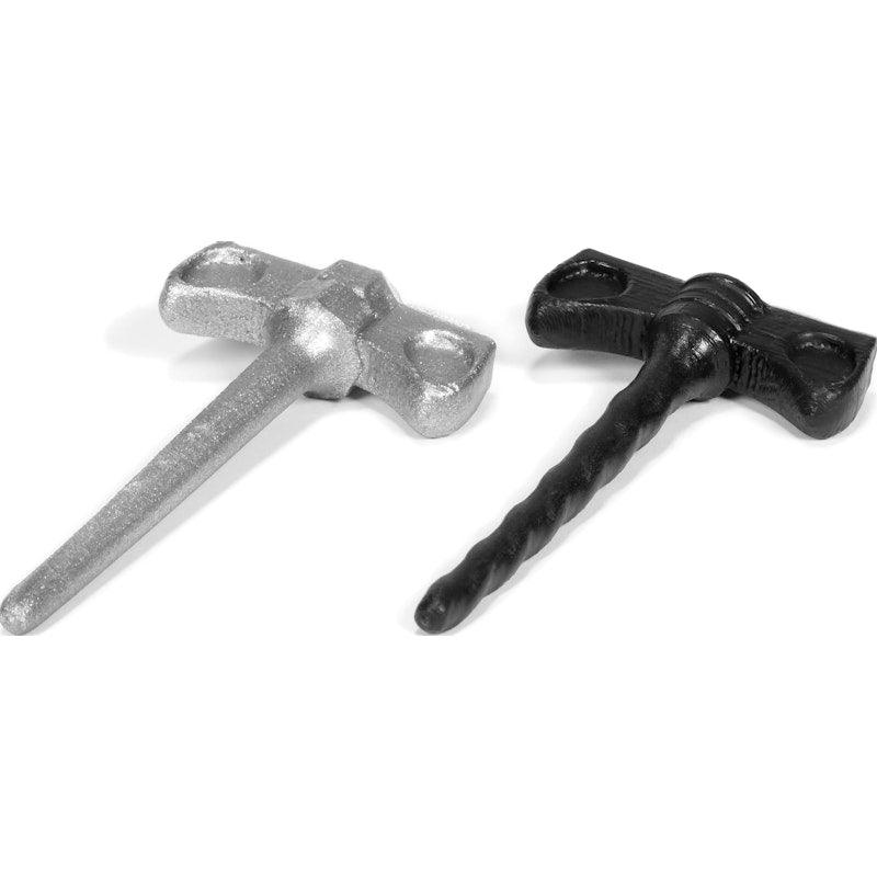 OxBalls Cockscrews Sounds Penis Plug Set – 2pc Black and Zinc - Adult Toys