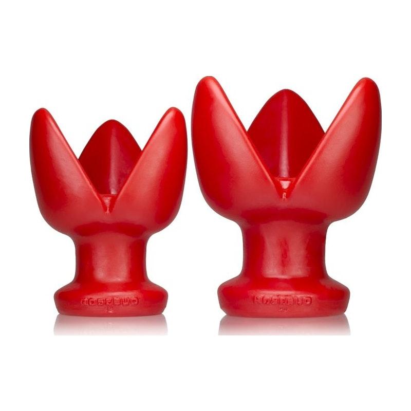 OxBalls Rosebud 1 Silicone Anal Buttplug – Red Platinum Silicone - Adult Toys