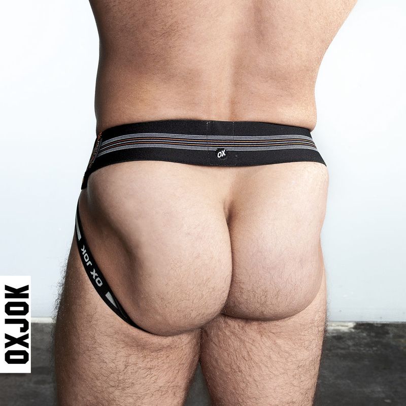 Oxballs Slingjock Upthrust Slider - Strap Jock Black Iron - Naughty by Nature Adult Store