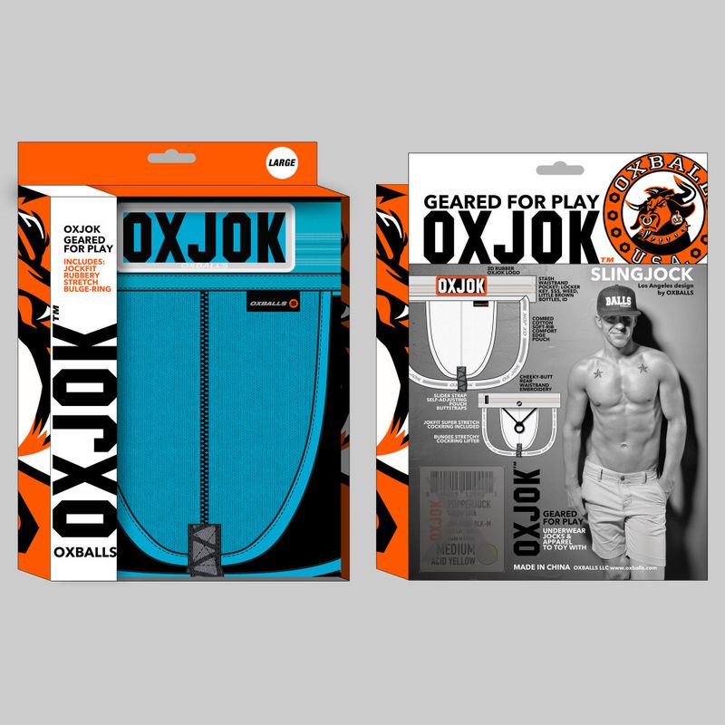 Oxballs Slingjock Upthrust Slider - Strap Jock Pool Blue - Naughty by Nature Adult Store