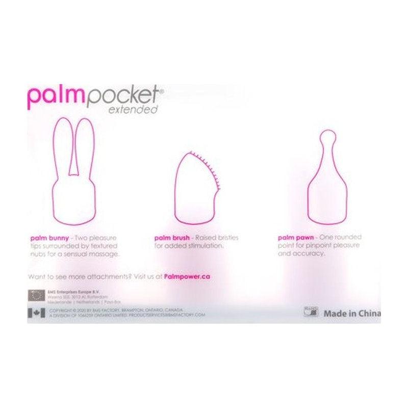 PalmPower Pocket Extended Silicone Massage Heads 3 Pc Set - Adult Toys